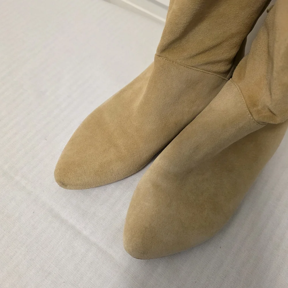 Daniblack Festival Fringe Suede Boots Camel In Color Size 9.5, Casual
